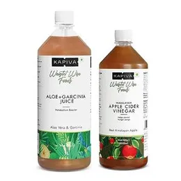 Kapiva Aloe Vera and Garcinia Juice 1L + Kapiva Apple Cider Vinegar 500 Ml | Assists in Weight Management (FROM INDIA)SAB