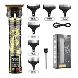 Professional Hair Trimmer for Men, T-Blade Zero Gapped Cordless Edger Clipper Cutting Rechargeable Liners Electric Beard Shaver with LED Display