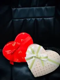 Romantic Heart-Shaped Festive Gift Boxes with Ribbon Bows - White
