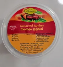 Authentic Tamarind Jujubes 60g, Tangy Sweet Chewy Candy, Sweet-Sour Tamarind Jujubes 60g, Traditional Tamarind Candy Jujubes