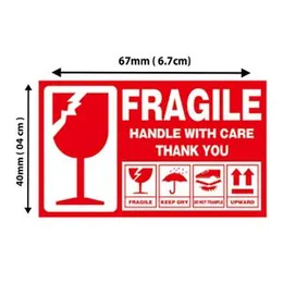 Fragile Stickers 100 PCS Lable for Sensitive Packaging Glass Safe Package tempred glass for daraz package