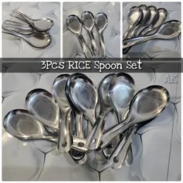3Pcs RICE Spoon Set â Long Handle 21cm | Kitchen Essentials