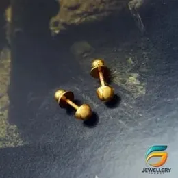 Gold Plated Small Dot Earrings for Women Antique Design.