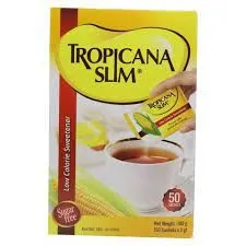 Tropicana Slim Low Calorie Sweetener (Sugar Free) 50 Sachets, 100g   tea powder