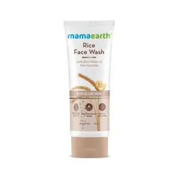MAMAEARTH Rice Water Face Wash with Niacinamide | Gentle Exfoliating Cleanser for Radiant Skin | Hydrating Formula | All Skin Type | 3.38 Fl Oz (100ml