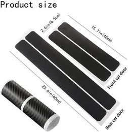 Car Sticker Anti-Scratch Door Sill Scuff Guard Car Decal Carbon Fibre Door Step Sticker Anti-Kick Pedal Protector for Entrance (Black) | Carbon Fibre