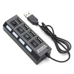 4 Port USB Hub 2A with ON and OFF Switch for Laptop PC Desktop Computer