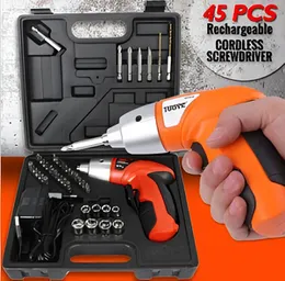 45-Piece Rechargeable Cordless Screwdriver Set