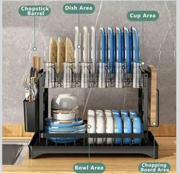 Dish Drying Stand With Drainerï¼2 Tier Large Kitchen Dish Holder