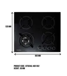 4 BURNER BLACK TEM/GAS COOKER VENEZIA HAL-46013G2
