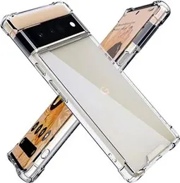 Google Pixel 6 Pro Transparent Shockproof Case - Clear TPU Bumper Case For Google Pixel 6 Pro Back Cover Premium Quality Anti Shock Airbag Phone Case.