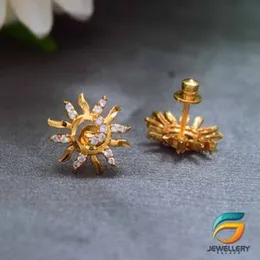Gold Plated Sun Theme With Earrings For Women