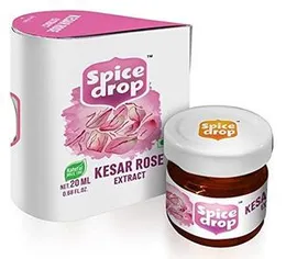 Spice Drop Saffron Kesar Rose Natural Extract | For Milk, Shakes, Lassi, Sweets, and Desserts | Vegan | Authentic | 20 ML (Flavours 20-22 Portions)