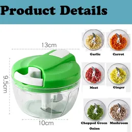Multifunction Vegetable Cutter & Hand Speedy Chopper – Manual Spiral Slicer & Meat Crusher