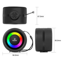 Kisonli S16 Bluetooth Music Speaker With Colorful RGB LED Lights High Quality Radio USB | Bluetooth | TF Card | FM