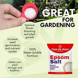 Casa De Amor Premium Epsom Salt for Soothe Muscles, Rejuvenate Skin, and Boost Plant Growth, Body to Soak, Refresh & Garden (900 gm) (FROM INDIA)N