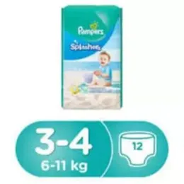 Pampers Splashers Size 3-4 Swim Pants (12) pack / 6kg-11kg.