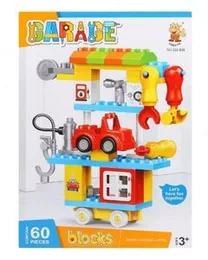 60 Pieces Kids Garage Blocks - Construction Building Blocks - Dream Children's Park 3+ Ages
