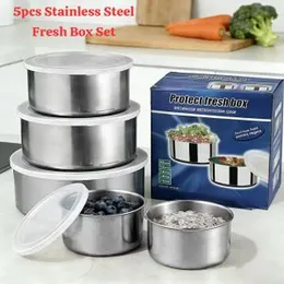 5pcs Stainless Steel Fresh Box Set