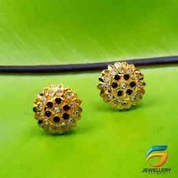 Gold Plated  Floral Earring With Ruby and Black Sapphire Earrings With White Stone Fashion Stylish Rich Look Earring For Women.