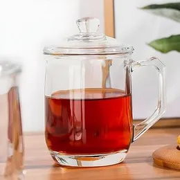 Double Wall Glass Coffee Mug with Lid | Transparent Tea & Coffee Brewing Cup