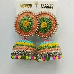 Traditional  Multicolor Round Head Beautiful Big jhumka Drop Earrings  For Women.