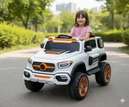 Rechargeable Jeep G65-4M â Kids Electric Ride-On Car White & Orange
