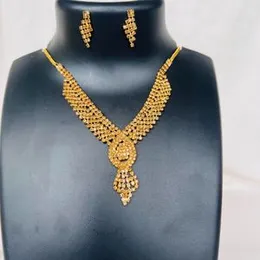 Elegant Silver & Gold Tone Necklace with White & Gold Stone Accents for Women & Girls