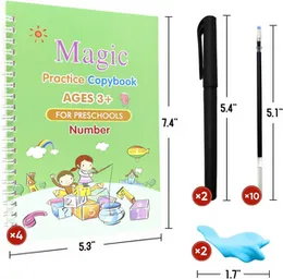 4 PCS The Recessed Grooved Handwriting Practice Book for Kids