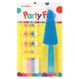 24 Pcs Party Candles with Knife for Birthday, Anniversary Party Celebrations - 3 Colors