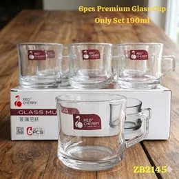 190ml 6pcs Premium Glass Cup Only Set