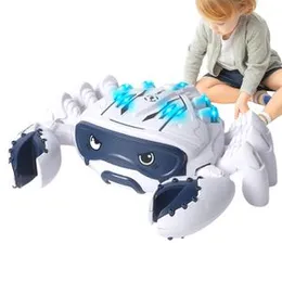 Mechanical Crawling Crab Toys with Spray Mist Smoke - Interactive Kids Toys with Lights & Music, Escaping Crab Dog Cat Pet Toy