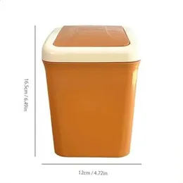 Mini Desktop Trash Can with Lid - Small Rubbish Bin for Bedroom, Kitchen & Office