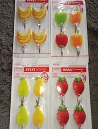 fruits Cartoon Strong Self Adhesive Hook Door Wall Hangers Storage Rack Key Towel Holder Practical Home Organization