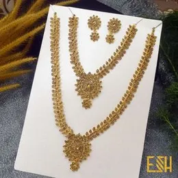 Fancy Gold Necklace with Earrings for Women – Elegant Wedding Jewelry Set