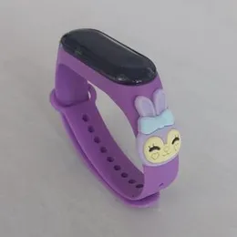 Waterproof Children Smart Watch Purple Cartoon Doll Kids LED Digital Electronics Wristwatches Kid Aged 2-15 Birthday Gift Bracelet