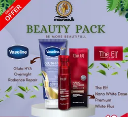 The Elf Nano White Dose â Premium White Plus + Vaseline Gluta-Hya Overnight Radiance Repair Lotion pack