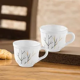 Opalâ¢ Classic Ceramic Tea Cup Set â 6 Pieces (160ml), Larah by Borosil Crysta Series Maya Opalware Mug | Set of 6 Tea/Coffee Mugs, 160 ml Each