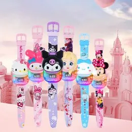 Spider Man / Iron Man / Captian America / Ben 10 / Frozen Cartoon Colored Kids watch Light Music Watch Toys Anime Action Figures Model Digital Watch T