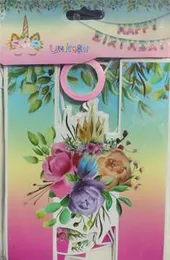 Unicorn Cardboard Party Bunting Letter Banner Happy Birthday Unicorn Banner