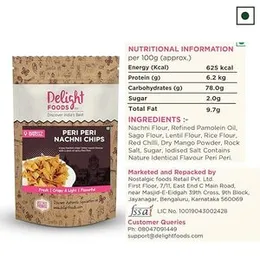Delight Foods Peri Peri Nachni Chips - Healthy Snacks, Mumbai Special, Namkeen, Ragi Chips, Millet Chips (Peri Peri Nachni Chips, 150g) FROM INDIA(SAM