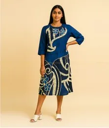 Blue with Cream and White Premium Batik SV 02