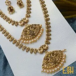 Fancy Gold Necklace with Earrings Set for Women – Wedding Jewelry Collection