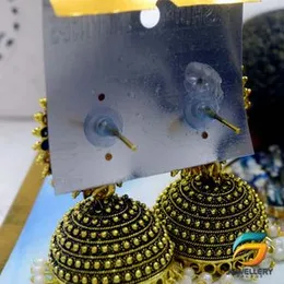 Dull Gold plated Jimikki Earrings With White Pearl Fashion Earrings For Women.