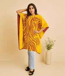 Yellow with Red Short Kaftan SK 12