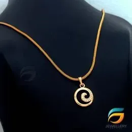 Gold Plated Chain With Pendant 18/24 inch 02MM Fox Chain with Medium Derana Pendant Necklace for Ladies & Girl.