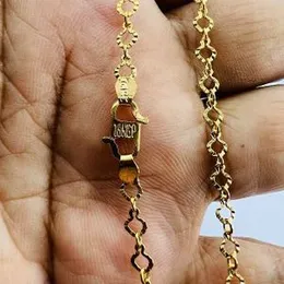 ESH Gold Plated Rich Look 4MM Heart Link Chain Necklace – 18/24 Inch Stylish Design for Women & Girls