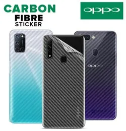 Carbon Fibre Phone Back sticker For OPPO A52 A53 A54 A12 A15 A15s A31 F15 F17 F17 Pro F19 Pro Reno 2F Reno 3 Mobile Phone Back Skin Rear Protective St