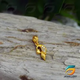 22KT The Arish Yellow Gold White Stones Pendant  For Women.