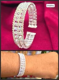 Full crystal bracelet silver Stone Double line sabona party bangles